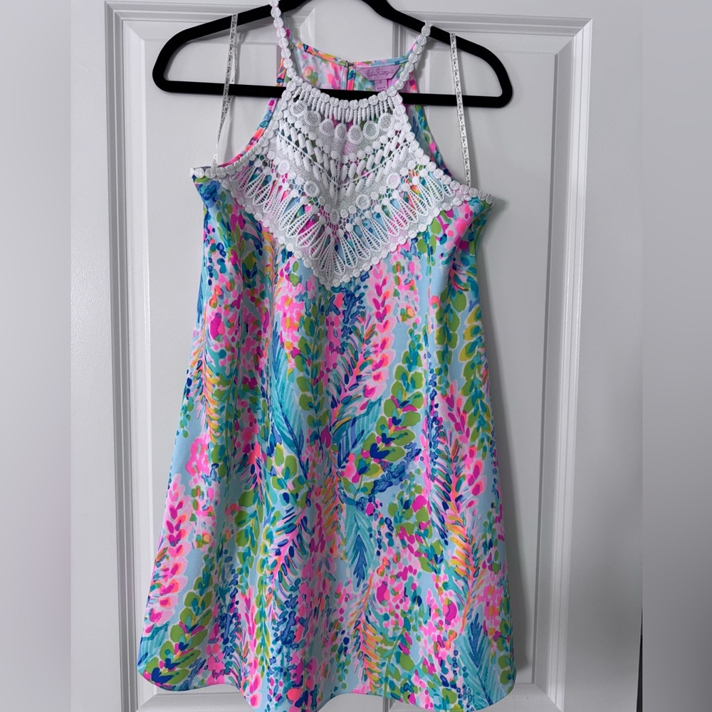 Lilly Pulitzer Pearl Soft Shift Mini Dress Catch The Wave Size 0 Like New - Picture 4 of 11